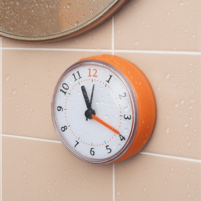 무소음 흡착 출근준비 인테리어 방수 원형 화장실 욕실시계