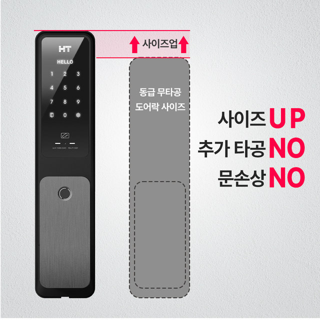 현대HT 지문인식 현관 도어락 즉시잠김 강화도어 푸시풀 디지털도어락 TDL-P1102F 고객직접설치