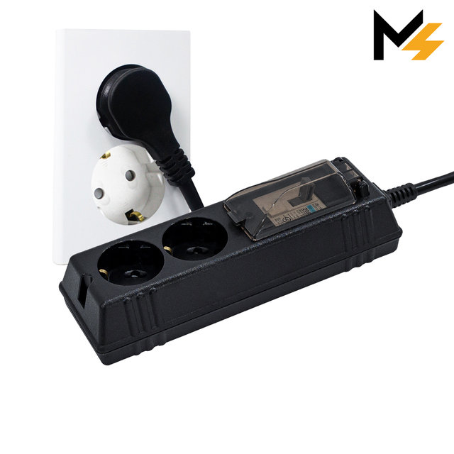 슬림플러그 국산 고용량 에어컨 히터 세탁기 과부하차단 블랙 2구 3m