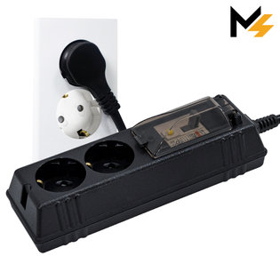 슬림플러그 국산 고용량 에어컨 히터 세탁기 과부하차단 누전차단 블랙 2구 1.5m