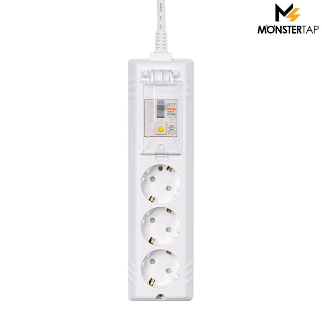 슬림플러그 국산 고용량 에어컨 히터 세탁기 과부하차단 누전차단 3구 45cm