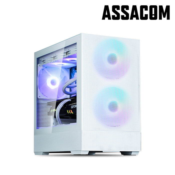 (주)아싸컴 아싸컴 Intel 14600KF RTX5070 12GB+32GB+1TB 화이트 조립PC 게이밍컴퓨터