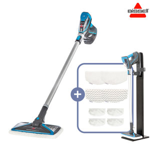 비쎌 슬림 스팀청소기 DAILY 패키지 (그레이블루+정품걸레8P+거치대)