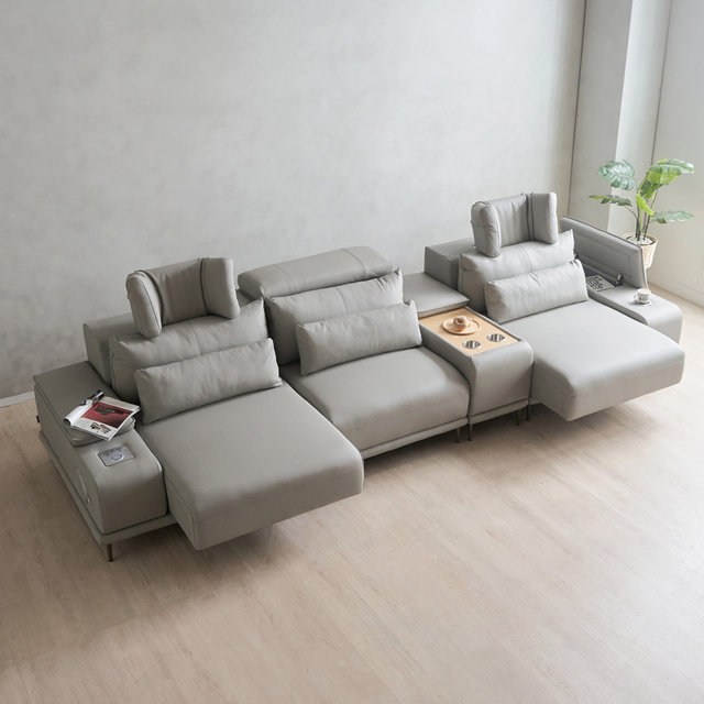 알토 모션소파 리클라이너 4인용 천연면피소가죽 고급형 (콘솔박스 일반형 포함)