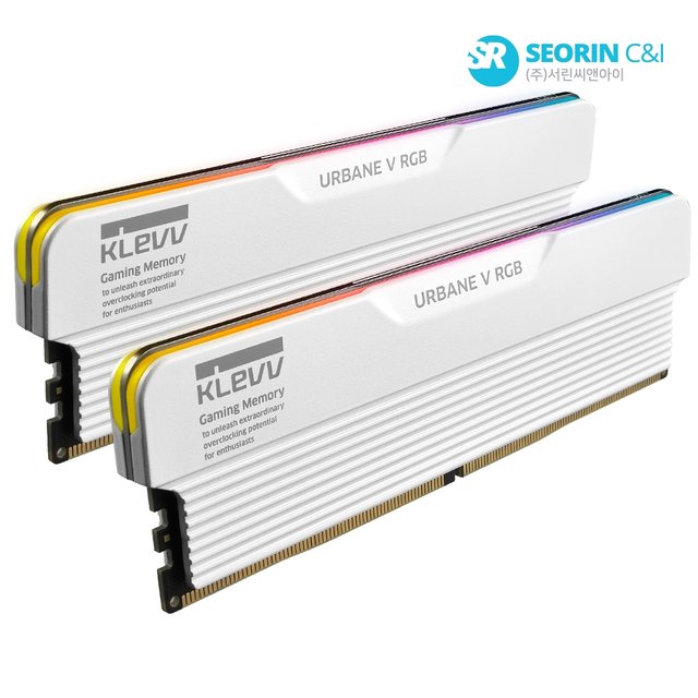 [서린공식] 에센코어 클레브 DDR5-6000 CL28 URBANE V RGB 화이트 패키지 서린 (32GB(16Gx2))