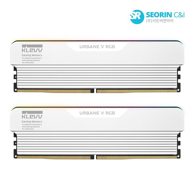 [서린공식] 에센코어 클레브 DDR5-6000 CL28 URBANE V RGB 화이트 패키지 서린 (32GB(16Gx2))