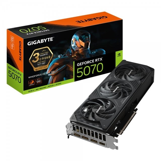  GIGABYTE 지포스 RTX 5070 WINDFORCE OC SFF D7 12GB 제이씨현-VGA