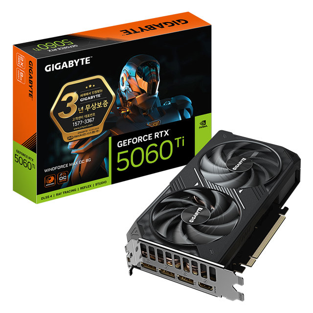 GIGABYTE 지포스 RTX 5060 Ti WINDFORCE MAX OC D7 8GB 제이씨현_VGA