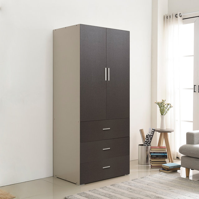  장인가구 비트 800 3단서랍 옷장 행거형