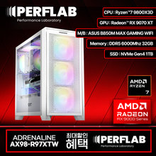 PERFLAB 라이젠7 9800X3D RX 9070 XT 16GB 32GB 1TB 게이밍 컴퓨터 데스크탑