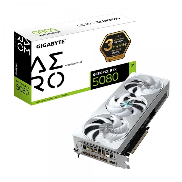 GIGABYTE 지포스 RTX 5080 AERO OC SFF D7 16GB 제이씨현_VGA