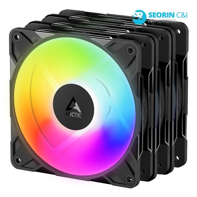 [서린공식] ARCTIC P12 Pro ARGB 리버스 블랙 3팩