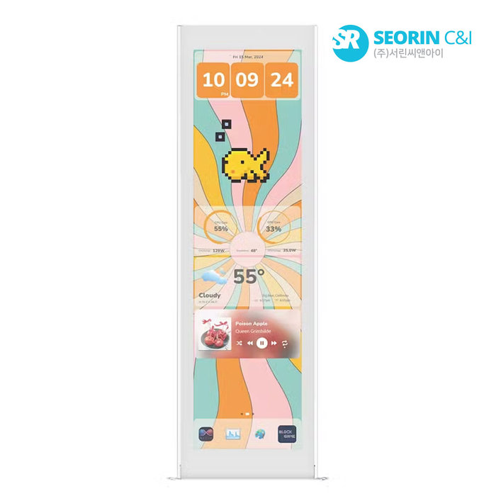 서린공식 HYTE Y70 Touch Infinite Display Upgrade 터치패널 스노우 화이트