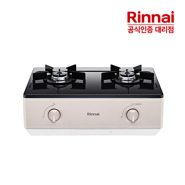  [전국설치] 린나이 2구 가스레인지 RT-1050I AA건전지 자동화력조절센서 매트샌드 베이지 HM