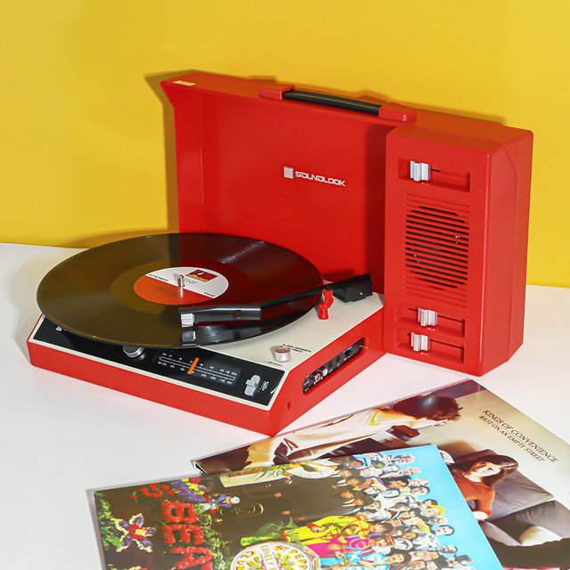 레트로 감성 턴테이블 1970년대 스타일 포터블 양방향 블루투스 LP 턴테이블 사운드룩 LP007LP _바이닐