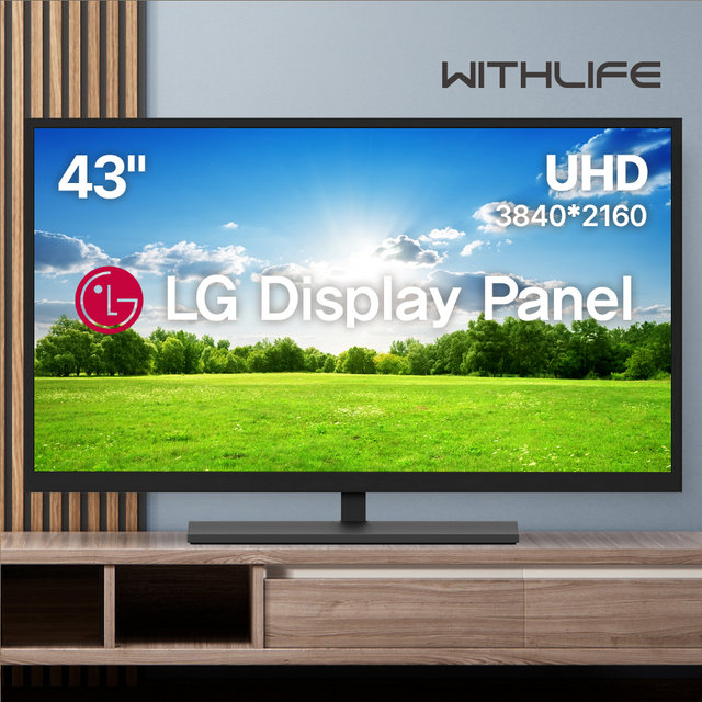 위드라이프 109cm(43인치) TV 4K UHD 대기업정품패널 티비_자가설치 택배배송