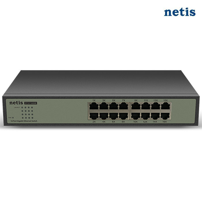 네티스 ST3116GM 16포트 스위칭허브 기가 LAN 1000Mbps 스위치허브 3년 A/S