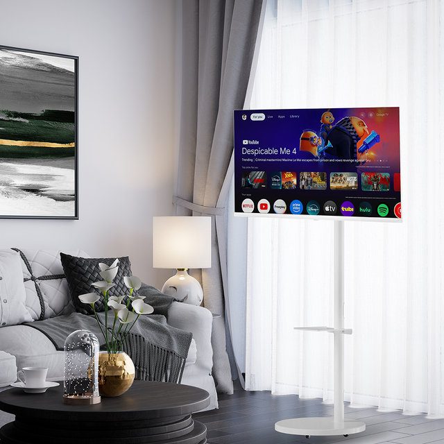 위드라이프 구글 81cm(32인치) HD 삼탠바이미 화이트 세트 스마트 이동식TV 무빙라이프_자가설치 택배배송