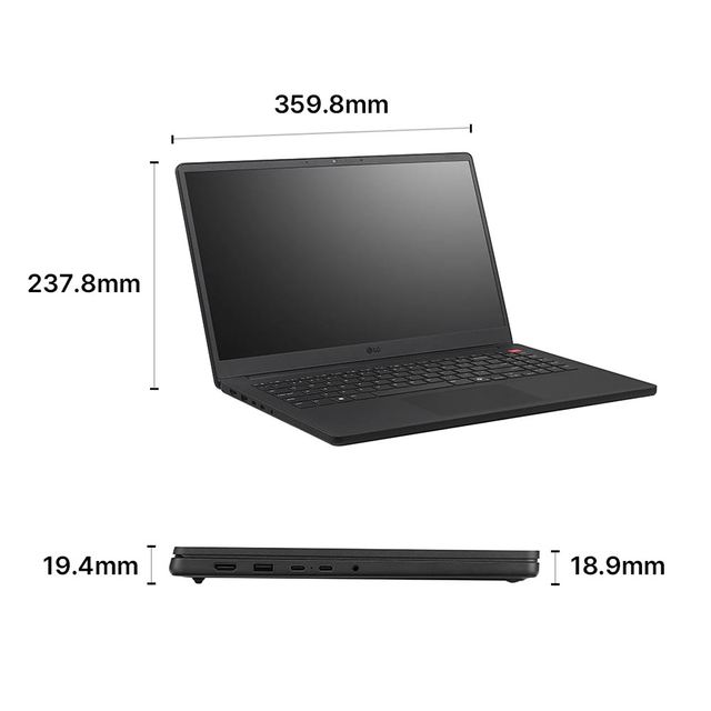 (재고보유) 2026 그램북 15U50U-G.AR50K (INTEL Ultra5 8GB(DDR5) SSD 256GB+슬롯1 39.6cm(15.6＂) IPS Win11 타이탄 블랙)