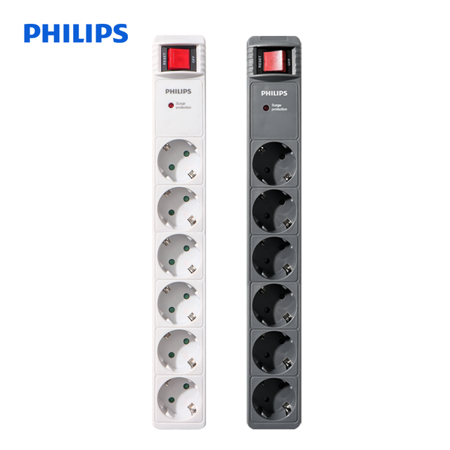 [비밀특가] 필립스 서지보호 프로 고용량 멀티탭 안전 접지 과부하차단 6구 2M