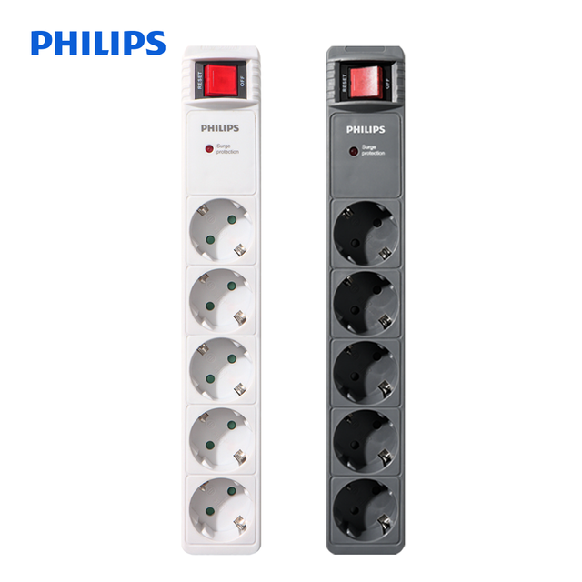 [비밀특가] 필립스 서지보호 프로 고용량 멀티탭 안전 접지 과부하차단 5구 2M