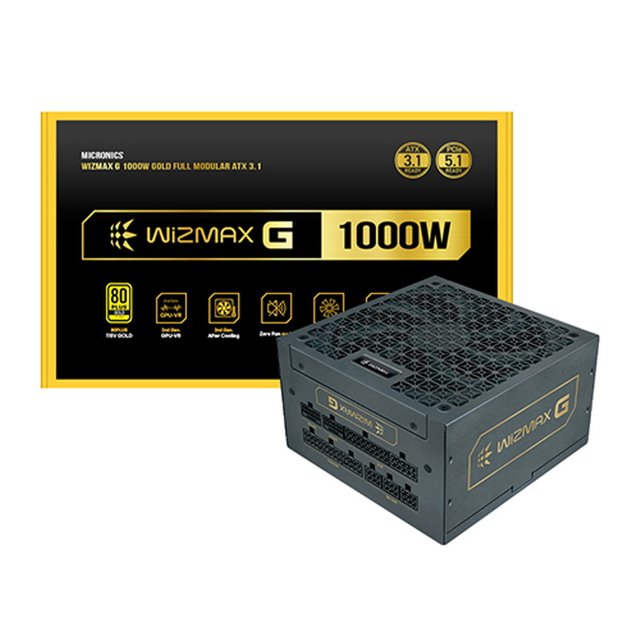 마이크로닉스 WIZMAX G-1000W 80PLUS 골드 ATX3.1 컴퓨터 PC 파워 서플라이