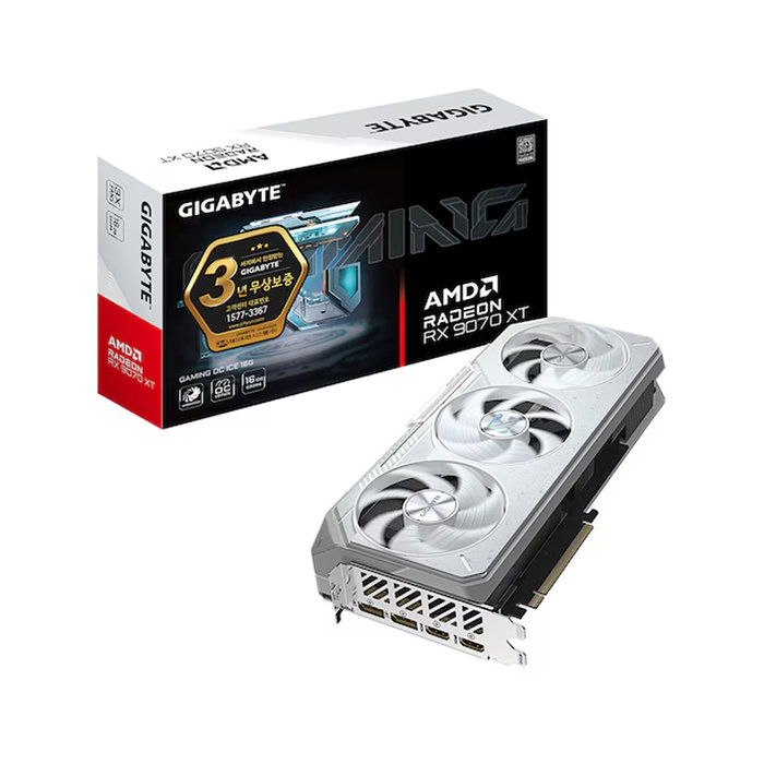 GIGABYTE 기가바이트 GIGABYTE 라데온 RX 9070 XT GAMING OC ICE D6 16GB 제이씨현--