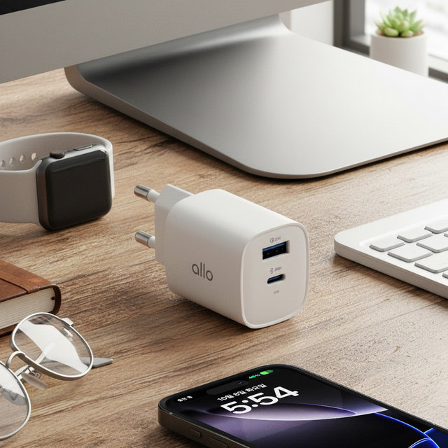 알로코리아 라이트 GaN 45W 갤럭시 아이폰 초고속 멀티 충전기 어댑터 UC245GPD + C타입 케이블 포함