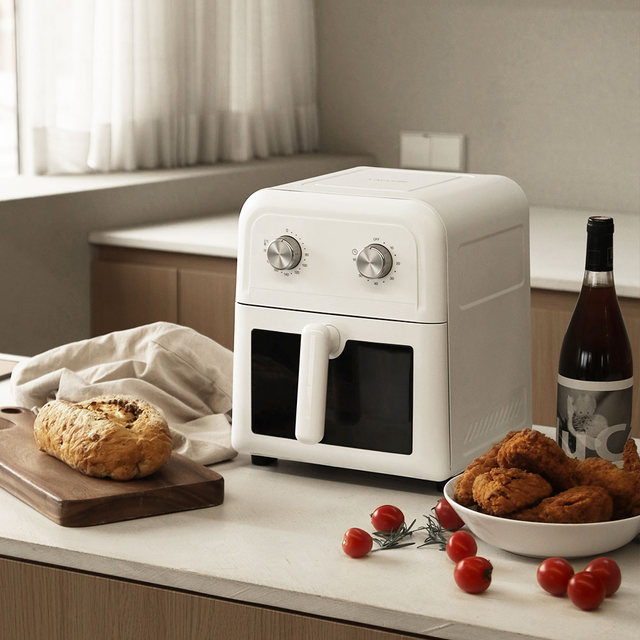 라쿠진 보이는 6L 미니 에어프라이어 유리 소형 올스텐 트레이 에어프라이기