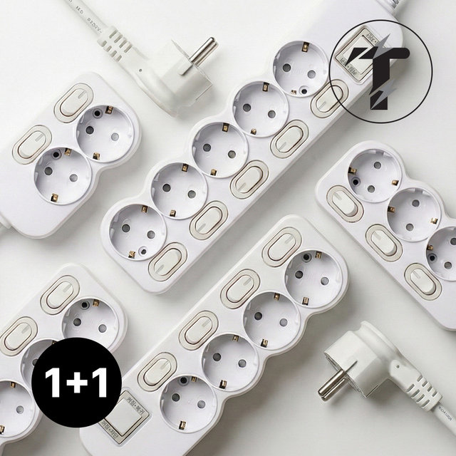 [핫딜] 1+1 탭앤탭 국산 개별 스위치 절전 납작플러그 멀티탭 특가전! 전기세 절약 멀티콘센트