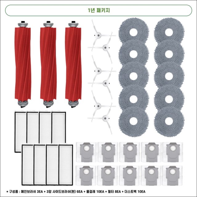 [호환] 로보락 Q Revo Pro / S 소모품 물걸레 더스트백 필터 브러쉬 1년 패키지