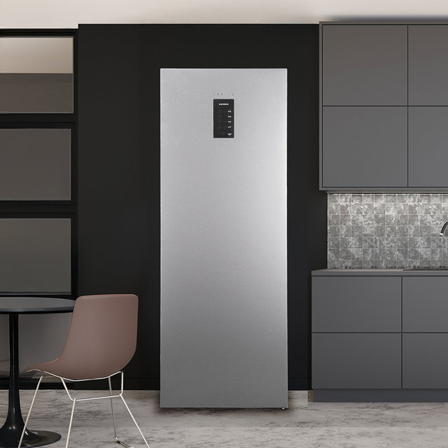 쿠잉 스탠드형 김치냉장고 K120SHB 다크실버 슬림 소형 미니 