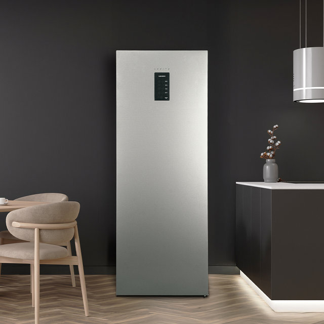 쿠잉 스탠드형 김치냉장고 K120SHB 다크실버 슬림 소형 미니 