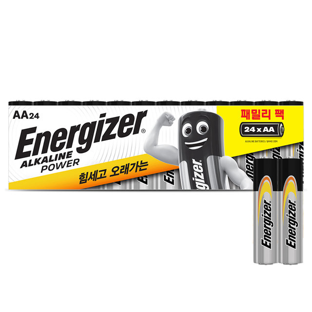 [카드추가5%] 에너자이저 알카라인 패밀리팩 건전지 AA 24입 