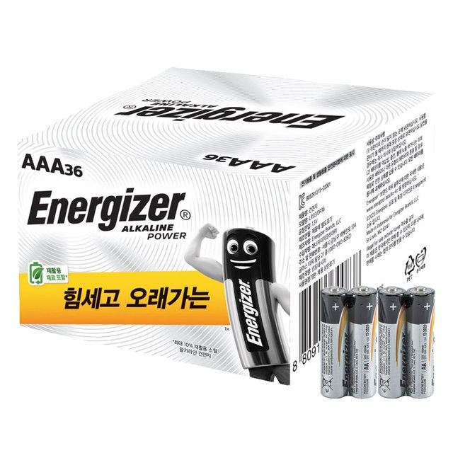[카드추가5%] 에너자이저 알카라인 기획팩 건전지 AAA 36입 