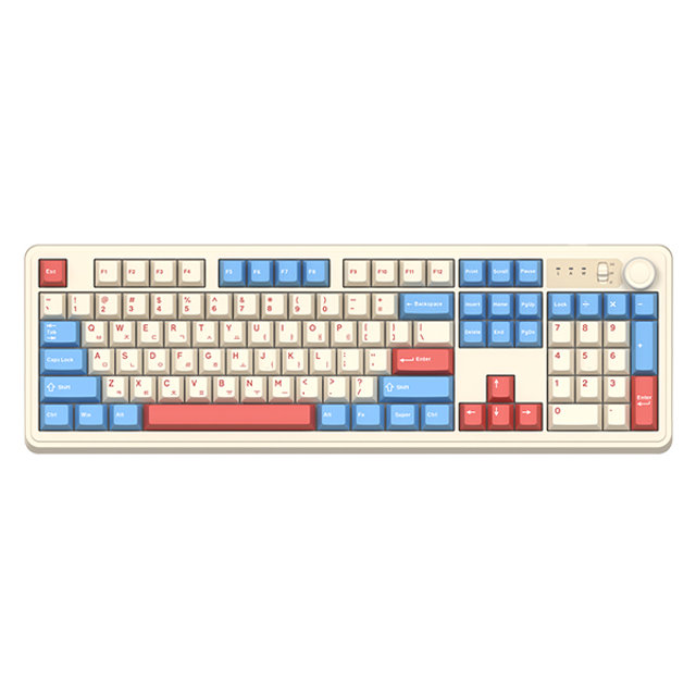 ABKO AF108PRO 독거미 콜라보 기계식 키보드(코랄 블루 / 경해축)