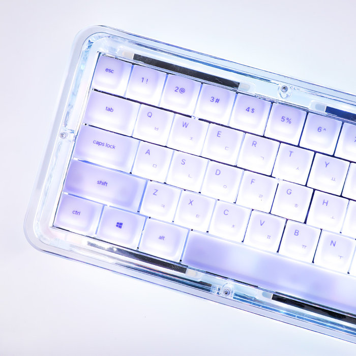 몬스타기어 말랑 퍼플 실리콘 젤리 푸딩 한글 체리 포인트 반투명 투명 키캡