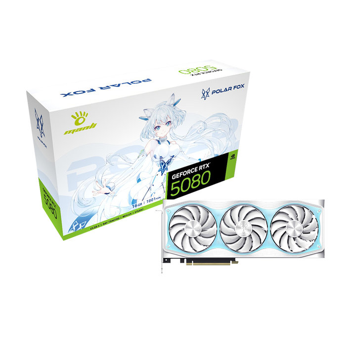 만리 MANLI 지포스 RTX 5080 Polar Fox V2 D7 OC 16GB인텍앤컴퍼니 VGA 그래픽카드 신버전