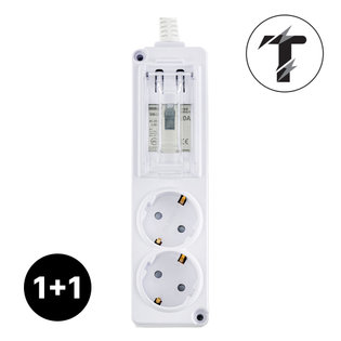 1+1 국산 고용량 멀티탭 배선차단 2구 40cm 에어컨 건조기 세탁기 대형가전 4000W