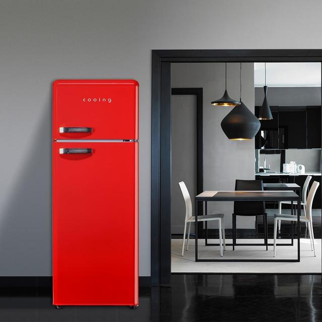 레트로 소형냉장고 REF-D215 레드 미니 원룸 사무실 음료수 신혼 슬림