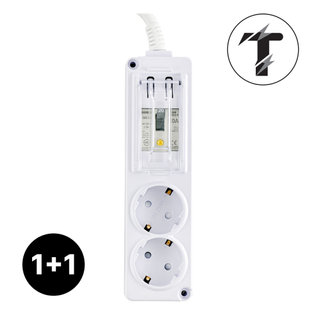 1+1 국산 고용량 멀티탭 누전차단 2구 1.5m 에어컨 건조기 세탁기 대형가전 4000W
