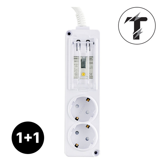 1+1 국산 고용량 멀티탭 누전차단 2구 3m 에어컨 건조기 세탁기 대형가전 4000W