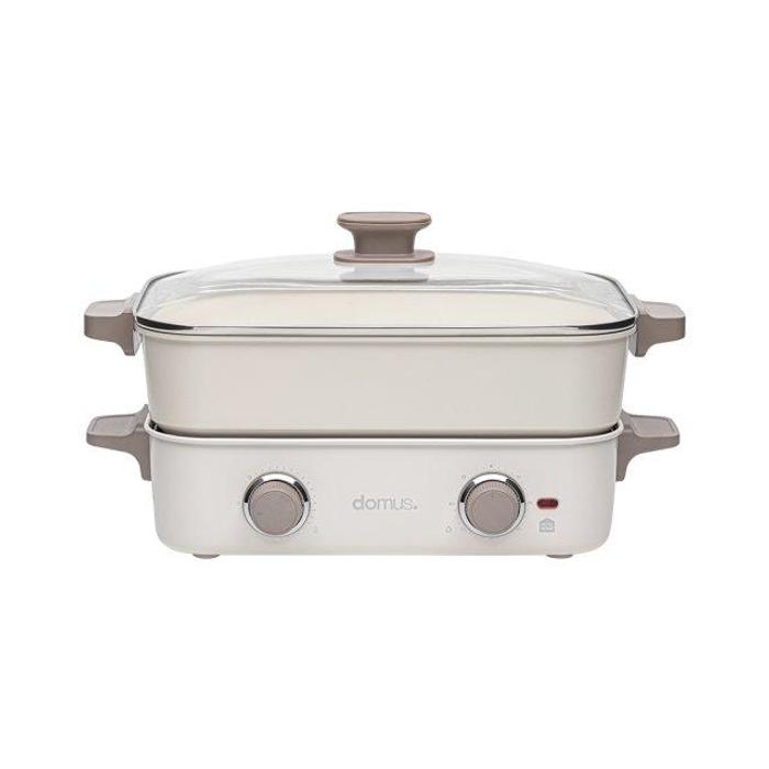 [중고] 도무스 중급 타이머 두판 멀티쿠커 DG-B140DL 화이트/60분 타이머/ 온도조절다이얼/전골팬:5L