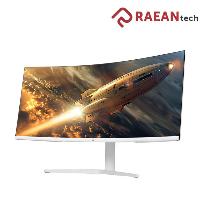 래안텍 PANTHEON CQA34C80SM 화이트 Fast VA 180 WQHD USB-C 멀티스탠드 게이밍 무결점 커브드 모니터