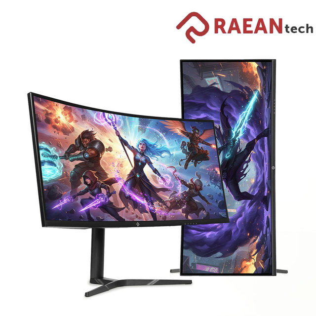 래안텍 PANTHEON CQA34C80SM 블랙 Fast VA 180 WQHD USB-C 멀티스탠드 게이밍 무결점 커브드 모니터