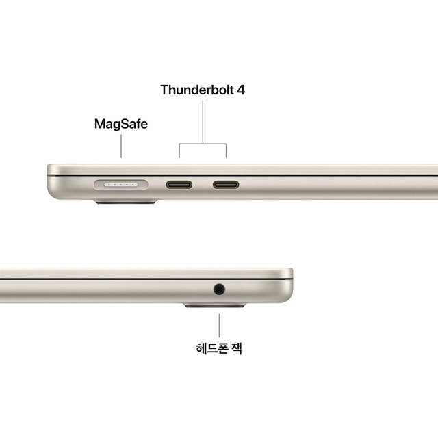 맥북에어 13 M5, 10코어 CPU, 10코어 GPU, 24GB RAM, 1TB SSD - 스타라이트 [MDHD4KH/A]