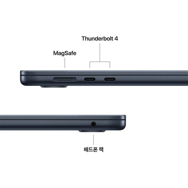 맥북에어 15 M5, 10코어 CPU, 10코어 GPU, 16GB RAM, 1TB SSD - 미드나이트 [MDVK4KH/A]