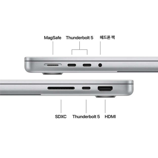 맥북프로 14 M5 Max, 18코어 CPU, 32코어 GPU, 36GB RAM, 2TB SSD - 실버 [MGDQ4KH/A]