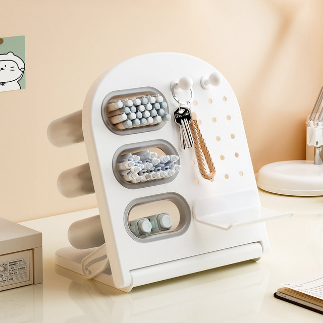 스탠드 타공보드 3구 책상정리함