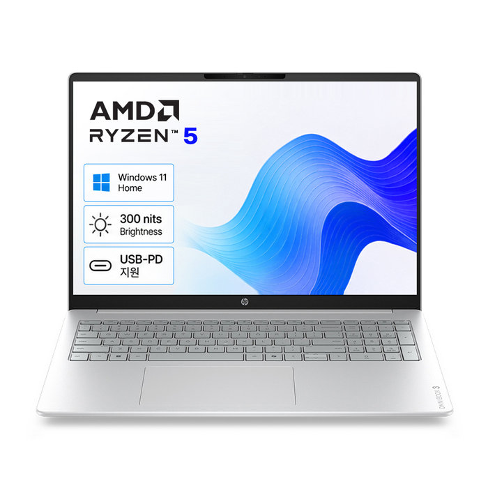 HP HP 옴니북3 16-by0043AU 2K 300nit 라이젠 R5-40/16GB/512GB/WIN11Home USB-PD 가성비 사무용 노트북